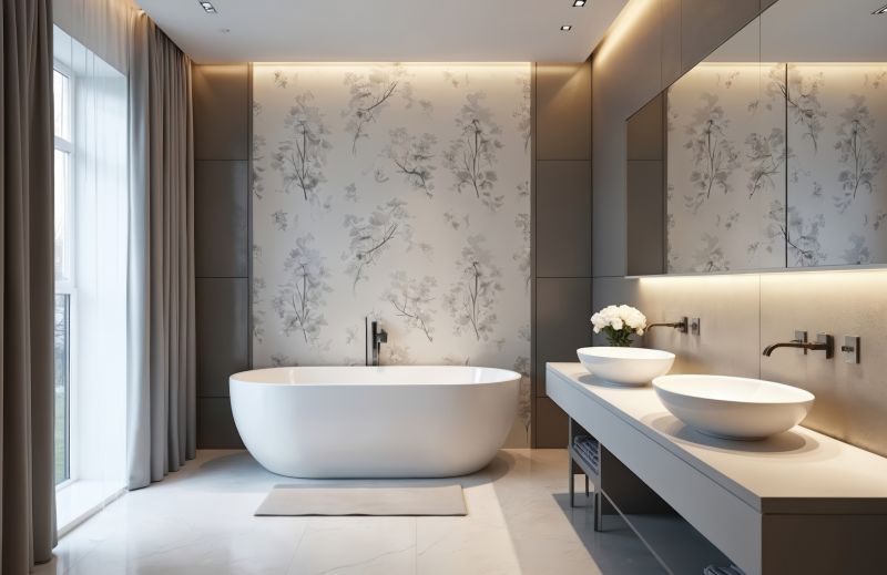 Contemporary Bathroom with Freestanding Tub